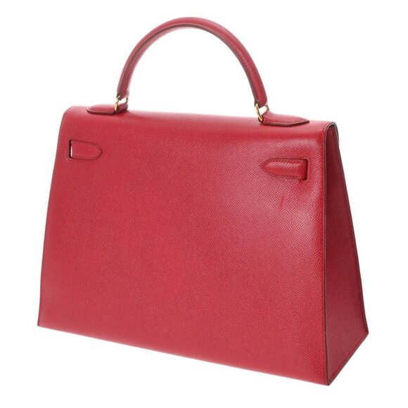 HERMES Kelly 32 Outer stitch 2WAY Rouge vif hand bag 800000138376000 - Picture 2 of 10